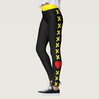 Personalisierte Frauen Moderne Gelbe Muster Liebe  Leggings