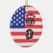 personalisierte Frauen sind Held Keramik Ornament (Rechts)