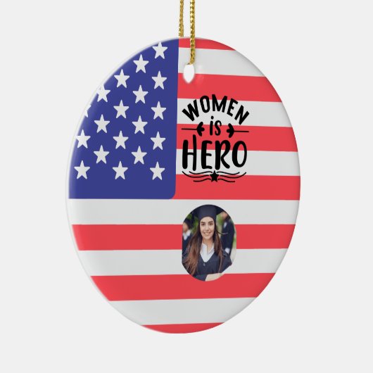 personalisierte Frauen sind Held Keramik Ornament (Rechts)