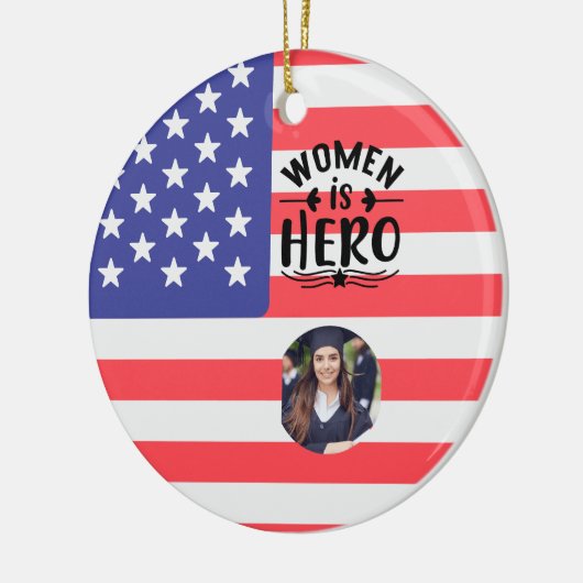 personalisierte Frauen sind Held Keramik Ornament (Links)