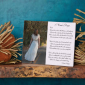 Personalisierte Frauengebet-Foto-Plaque Fotoplatte (Seite)