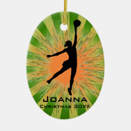 Personalisierte Frauenvolleyball-Ornament Keramikornament