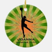 Personalisierte Frauenvolleyball-Ornament Keramikornament (Hinten)