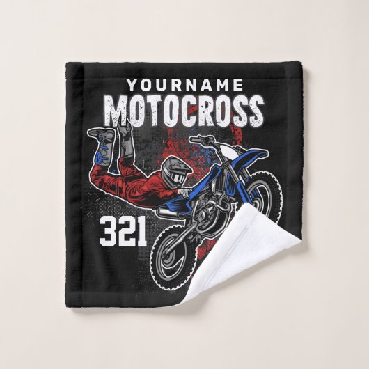 Personalisierte Freestyle Motocross Racing FMX Tri Badhandtuch Set (Waschlappen)