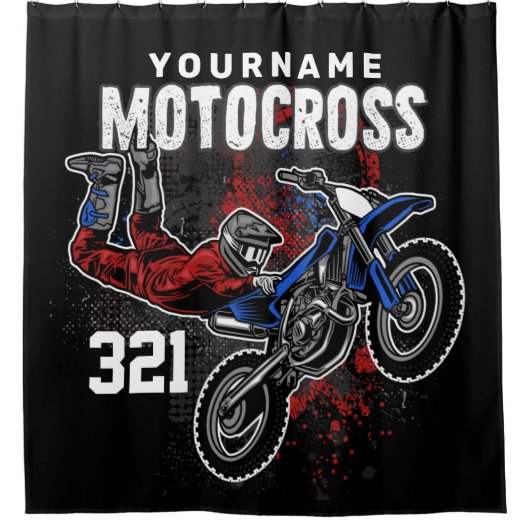Personalisierte Freestyle Motocross Racing FMX Tri Duschvorhang (Vorderseite)