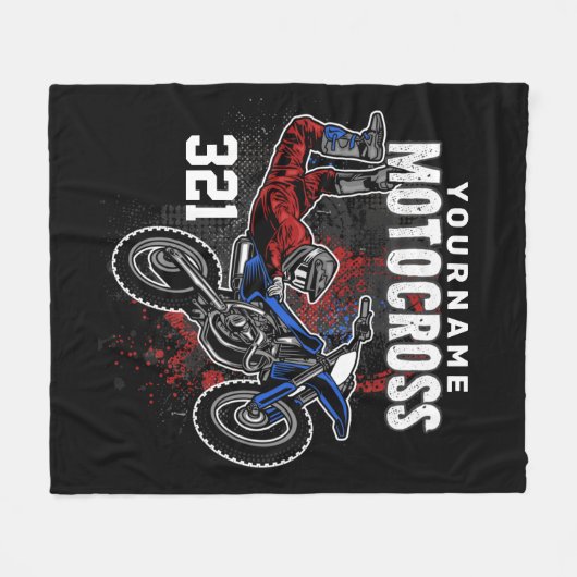 Personalisierte Freestyle Motocross Racing FMX Tri Fleecedecke (Vorderseite (Horizontal))