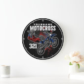 Personalisierte Freestyle Motocross Racing FMX Tri Große Wanduhr (Zuhause)