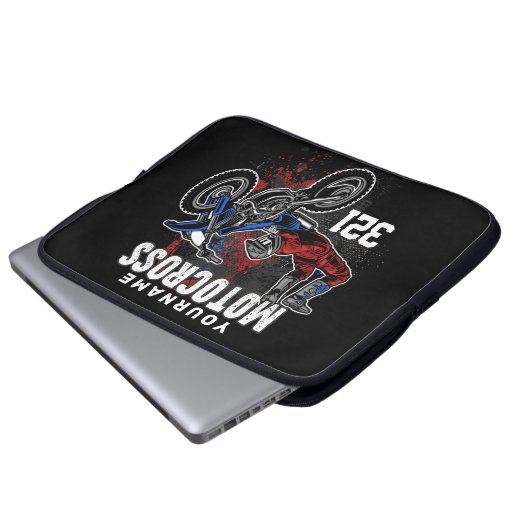 Personalisierte Freestyle Motocross Racing FMX Tri Laptopschutzhülle (Vorne Knopf)