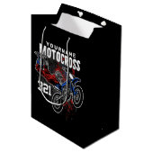 Personalisierte Freestyle Motocross Racing FMX Tri Mittlere Geschenktüte (Vorderseite Schrägansicht)