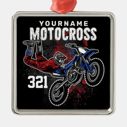 Personalisierte Freestyle Motocross Racing FMX Tri Ornament Aus Metall (Vorne)