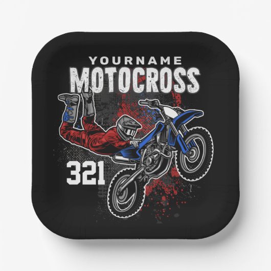 Personalisierte Freestyle Motocross Racing FMX Tri Pappteller (Vorderseite)