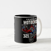 Personalisierte Freestyle Motocross Racing FMX Tri Zweifarbige Tasse (VorderseiteRechts)