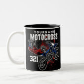 Personalisierte Freestyle Motocross Racing FMX Tri Zweifarbige Tasse (Links)
