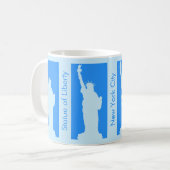 Personalisierte Freiheitsstatue New York USA Blue Kaffeetasse (Vorderseite Links)