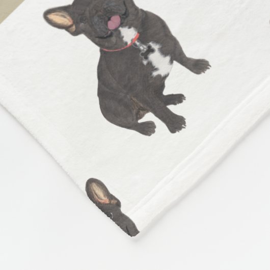 Personalisierte Frenchie (Black Brindle) Baby Blan Fleecedecke (Ecke)