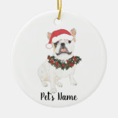 Personalisierte Frenchie (Weißröte) Keramik Ornament (Vorne)