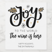 Personalisierte Freude an der Welt Funny Gift Wine Weinetikett (Einzelnes Label)