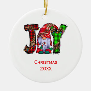 Personalisierte Freude Gnome Frohe Weihnachten Keramik Ornament
