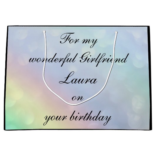 Personalisierte Freundin Birthday Große Geschenktüte (Vorderseite)