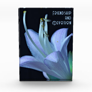 Personalisierte Freundschaft Lila Blume Nah-up Fotoblock