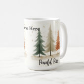 Personalisierte Friedliche Kiefern  Kaffeetasse (VorderseiteRechts)