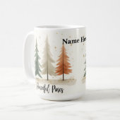 Personalisierte Friedliche Kiefern  Kaffeetasse (Vorderseite Links)