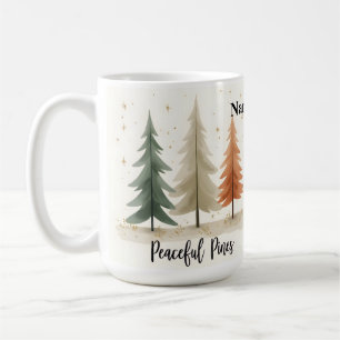 Personalisierte Friedliche Kiefern Kaffeetasse