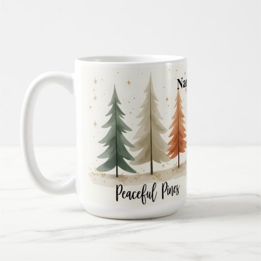 Personalisierte Friedliche Kiefern  Kaffeetasse (Links)