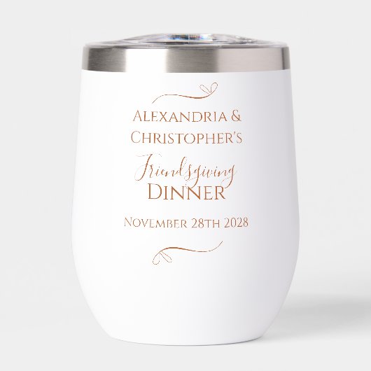 Personalisierte Friendsgiving-Dinnerparty Minimal (Vorderseite)