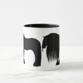 Personalisierte Friesian Horse Illustration Tasse (Zentrum)