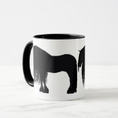 Personalisierte Friesian Horse Illustration Tasse (Vorderseite Links)