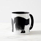 Personalisierte Friesian Horse Illustration Tasse (VorderseiteRechts)