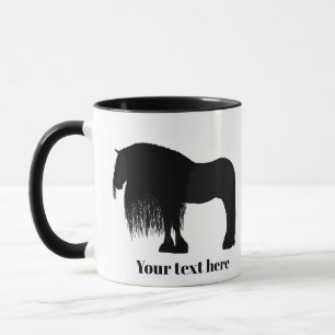 Personalisierte Friesian Horse Illustration Tasse