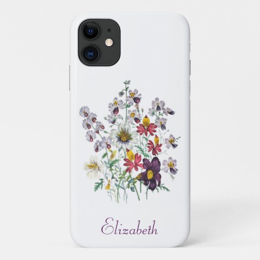 Personalisierte Fringeblumen/samtene Trompeten-Blu Case-Mate iPhone Hülle (Rückseite)