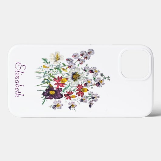 Personalisierte Fringeblumen/samtene Trompeten-Blu Case-Mate iPhone Hülle (Rückseite (Horizontal))