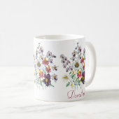 Personalisierte Fringeblumen/samtene Trompeten-Blu Kaffeetasse (VorderseiteRechts)
