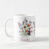 Personalisierte Fringeblumen/samtene Trompeten-Blu Kaffeetasse (Links)