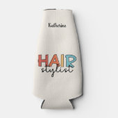Personalisierte Friseur Stylist Retro Friseur Gesc Flaschenkühler (Vorderseite)