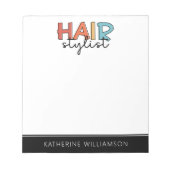 Personalisierte Friseur Stylist Retro Friseur Gesc Notizblock (Vorderseite)