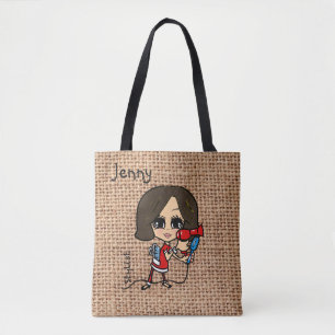 Personalisierte Frisur Stylist Bag Karikatur brüne Tasche