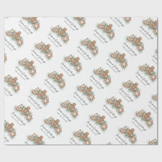 Personalisierte Frohe Festtage Cookies Geschenkpapier (Flach)