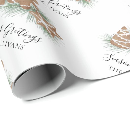 Personalisierte Frohe Festtage Cookies Geschenkpapier (Rolleneckpunkt)