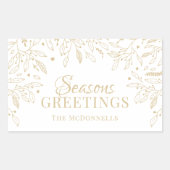 Personalisierte Frohe Festtage Gold Rechteckiger Aufkleber (Vorderseite)