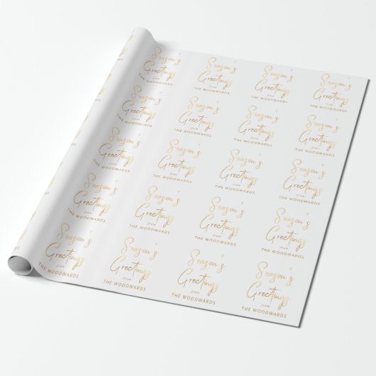 Personalisierte Frohe Festtage - Goldene Schrift Geschenkpapier (Ungerollt)