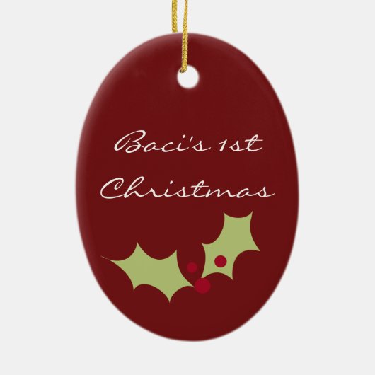 Personalisierte frohe maltesische erste keramik ornament (Hinten)