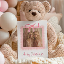 Personalisierte Frohe Weihnachten Familienfoto-Pos