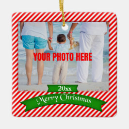 Personalisierte Frohe Weihnachten Foto Baum Orname Keramikornament