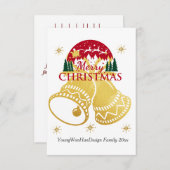 personalisierte Frohe Weihnachten Golden Bell Card Dankeskarte (Vorne/Hinten)