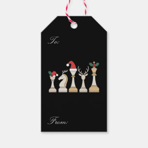 Personalisierte Frohe Weihnachten Schachfiguren    Geschenkanhänger