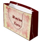 Personalisierte frohe Weihnachts-Ehefrau Große Geschenktüte (Rückseite Schrägansicht)